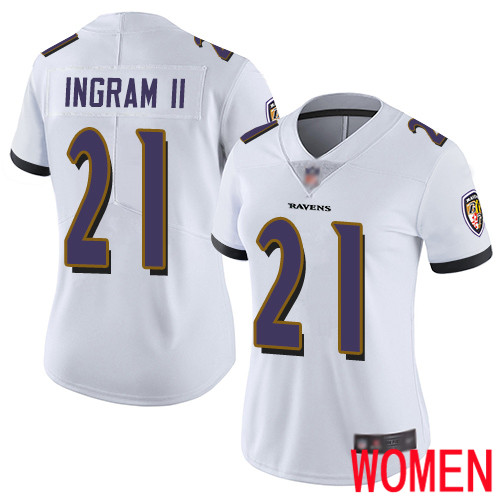 Baltimore Ravens Limited White Women Mark Ingram II Road Jersey NFL Football #21 Vapor Untouchable